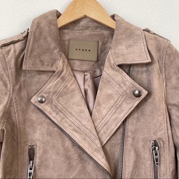 Blank NYC 100% Suede Leather Moto Biker Tan Jacket S - Picture 7 of 14